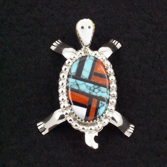 Wayne Haloo Multi-Stone & Sterling Silver Pin/Pendant