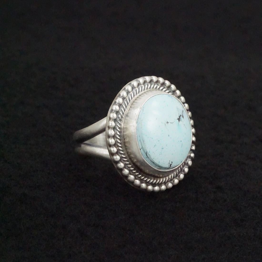 Bobby Johnson Turquoise & Sterling Silver Ring Size 7.5