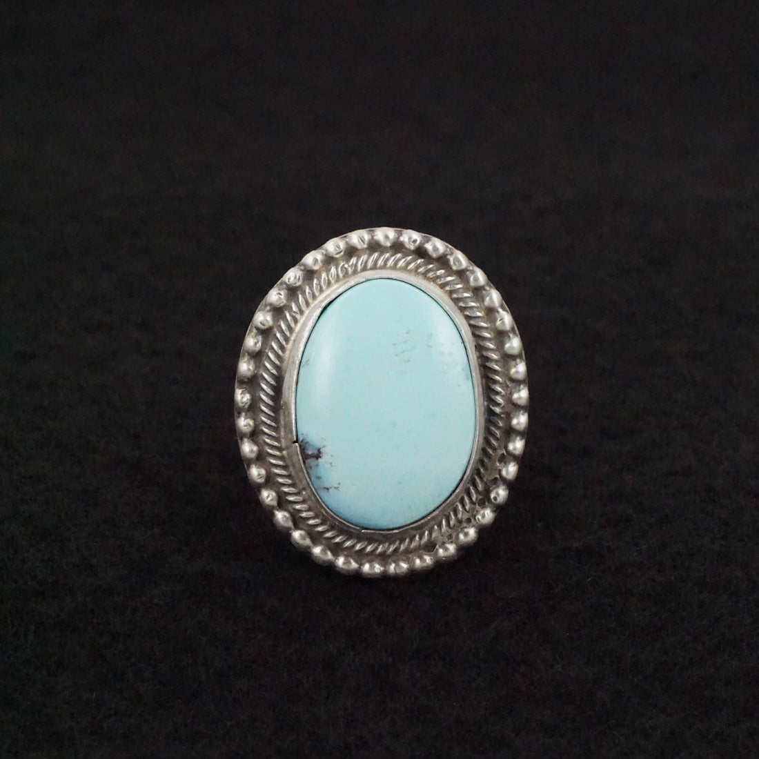 Bobby Johnson Turquoise & Sterling Silver Ring Size 7