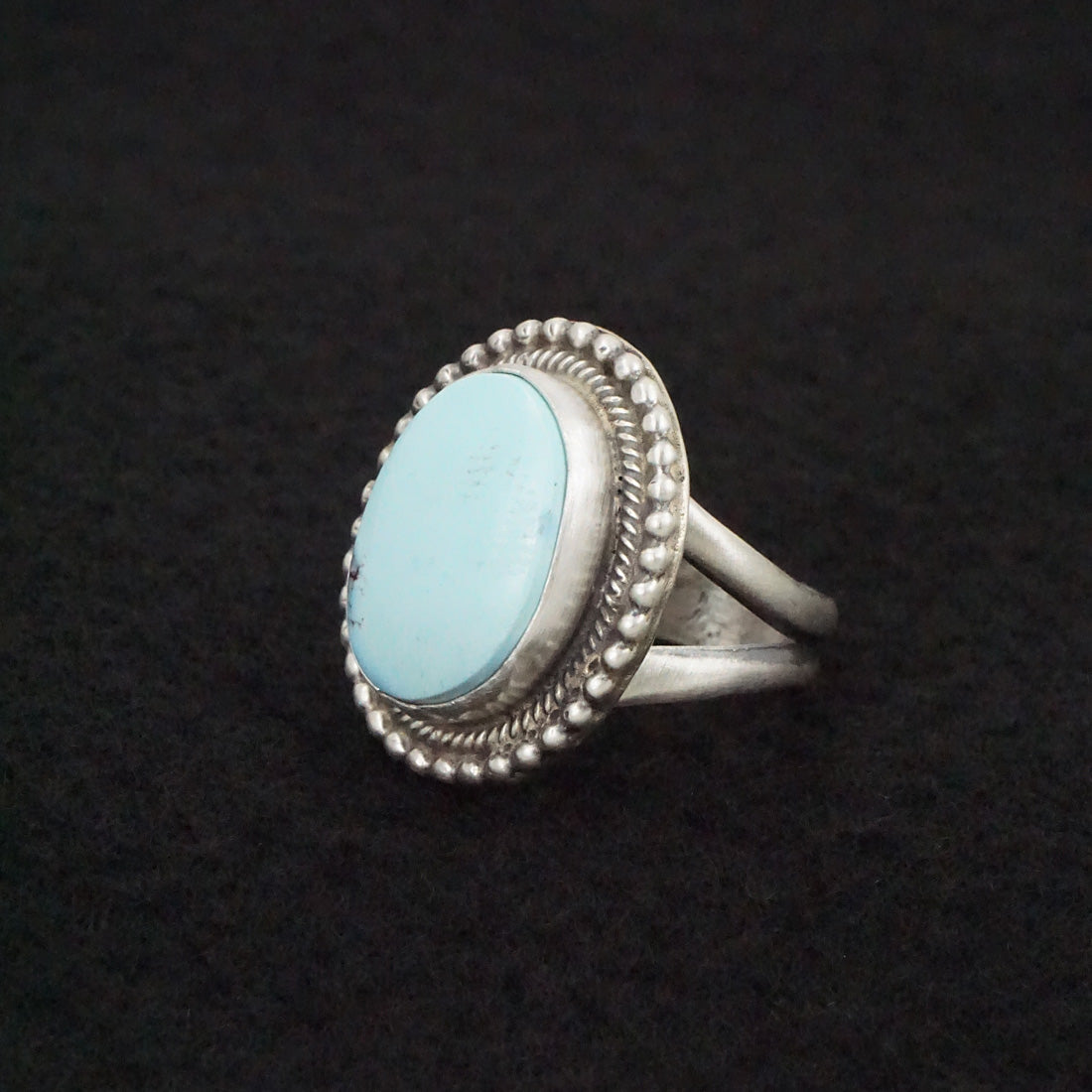 Bobby Johnson Turquoise & Sterling Silver Ring Size 7