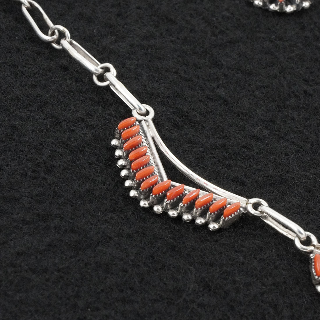Mildred Ukestine Coral & Sterling Silver Necklace Set