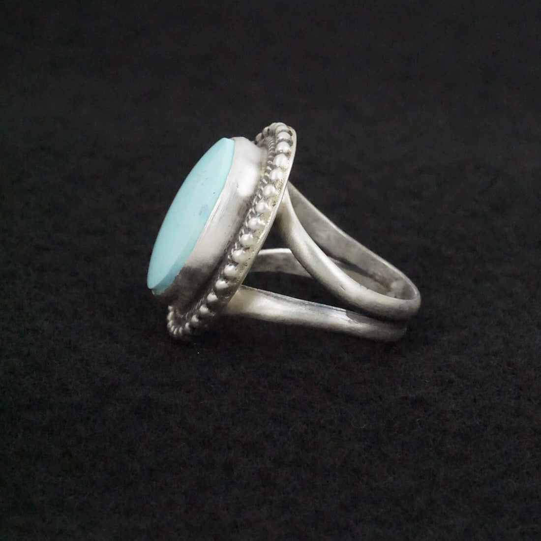 Bobby Johnson Turquoise & Sterling Silver Ring Size 7