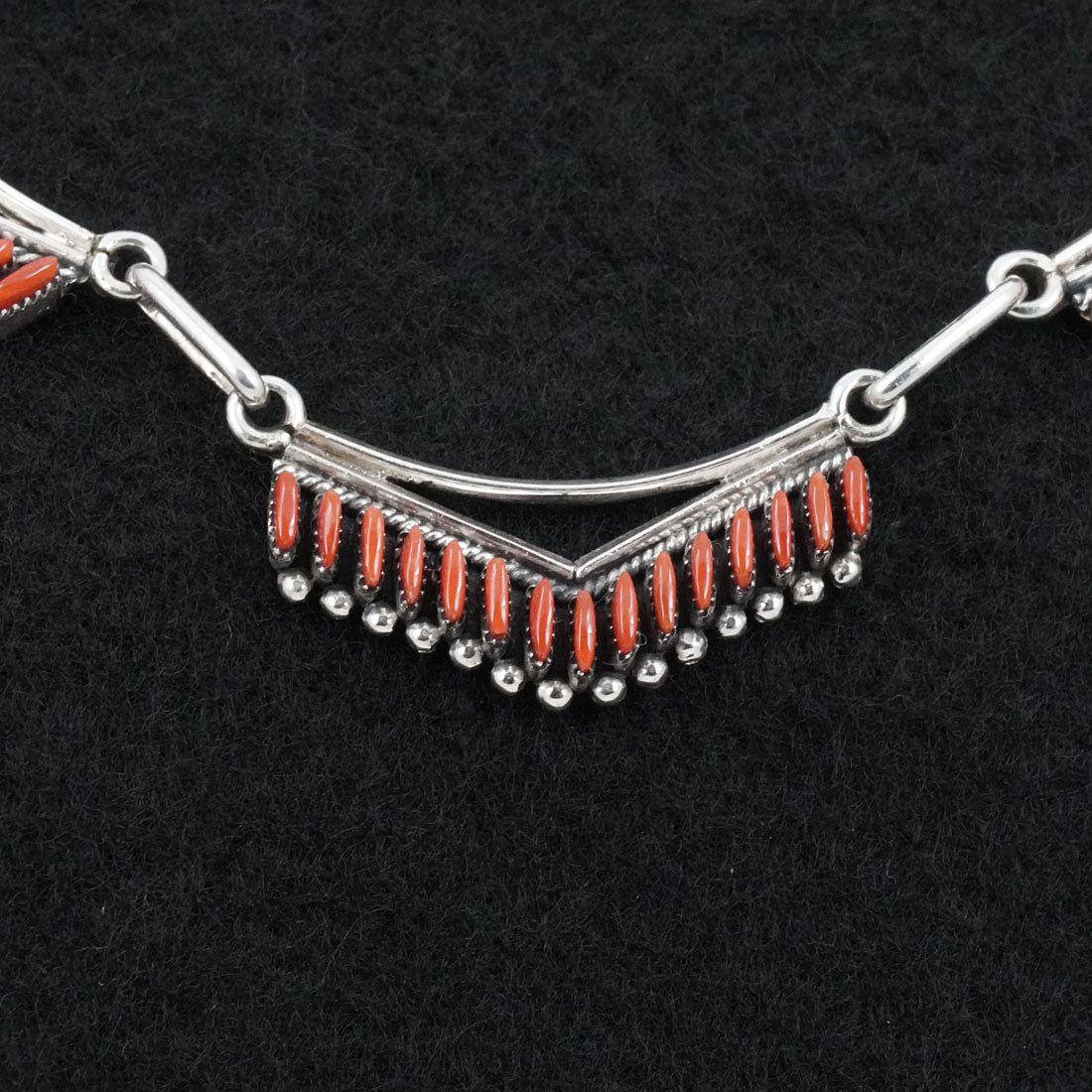 Mildred Ukestine Coral & Sterling Silver Necklace Set