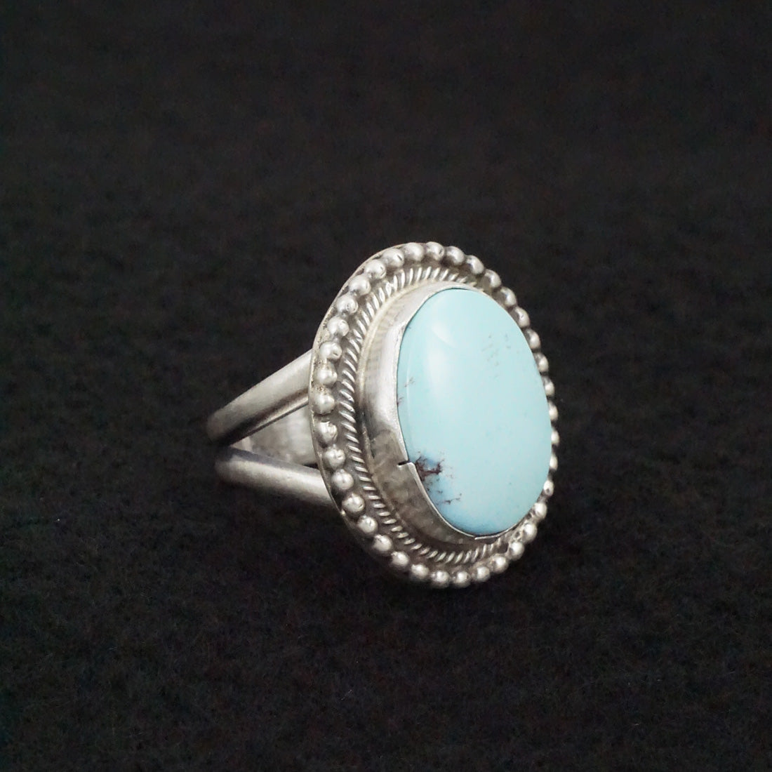 Bobby Johnson Turquoise & Sterling Silver Ring Size 7