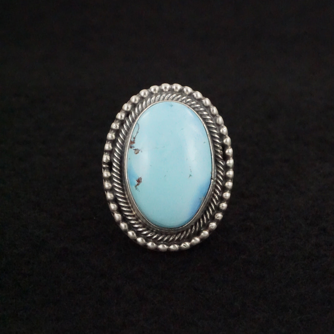 Bobby Johnson Turquoise & Sterling Silver Ring Size 6.5