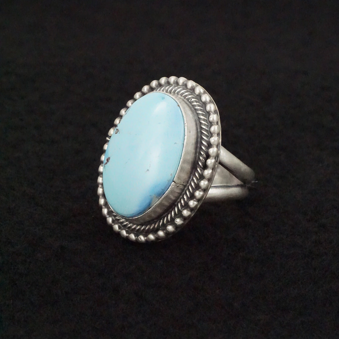 Bobby Johnson Turquoise & Sterling Silver Ring Size 6.5