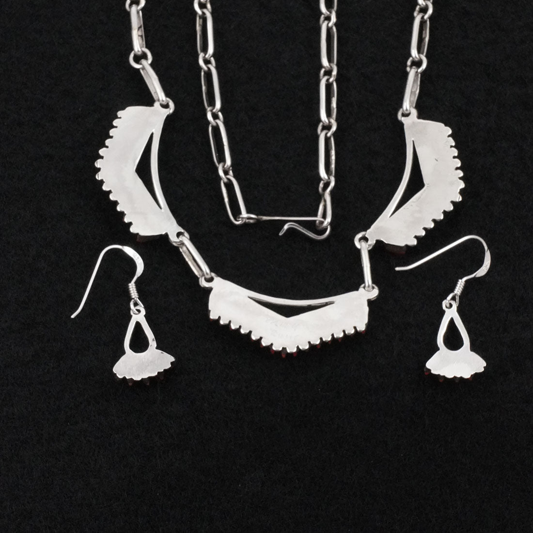 Mildred Ukestine Coral & Sterling Silver Necklace Set