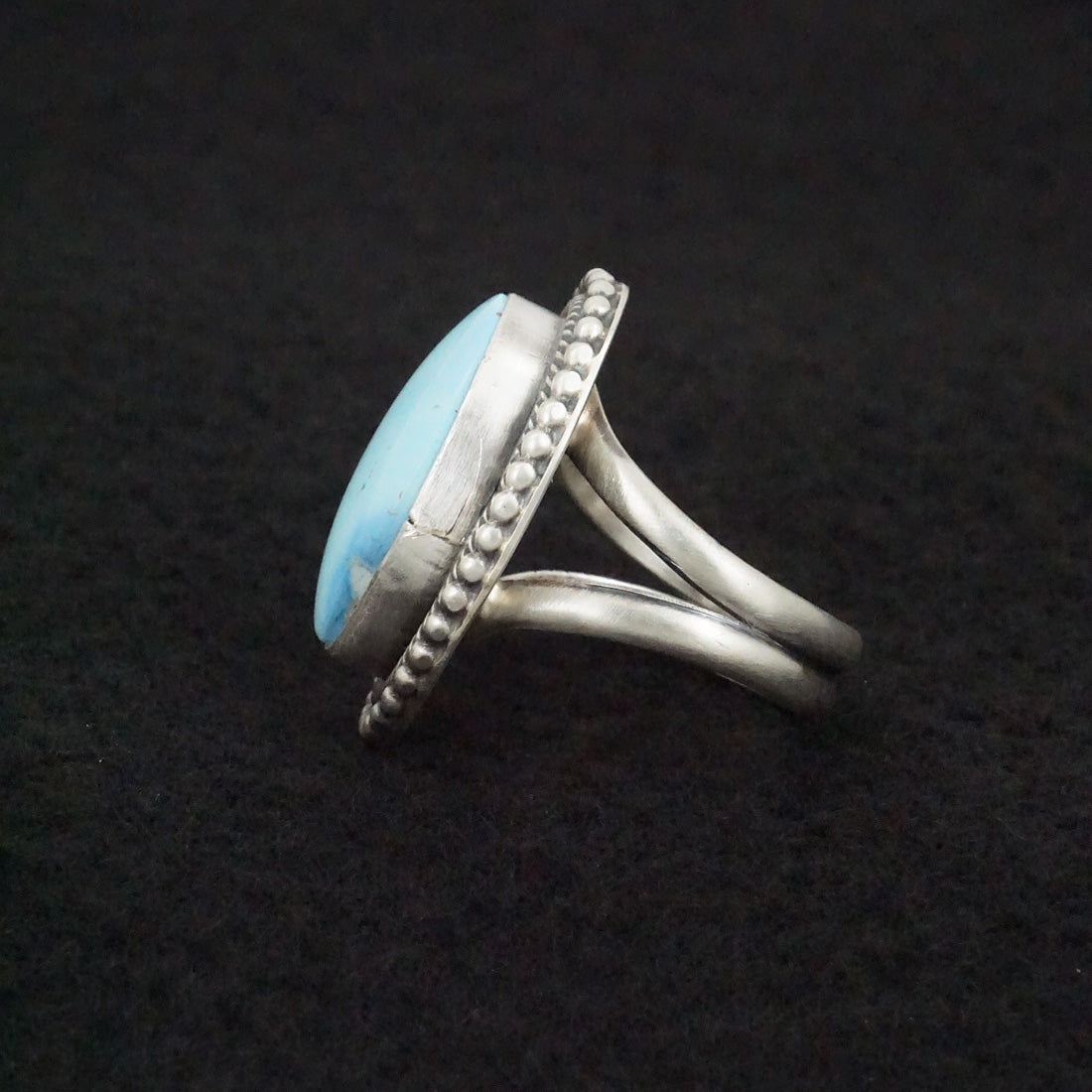 Bobby Johnson Turquoise & Sterling Silver Ring Size 6.5