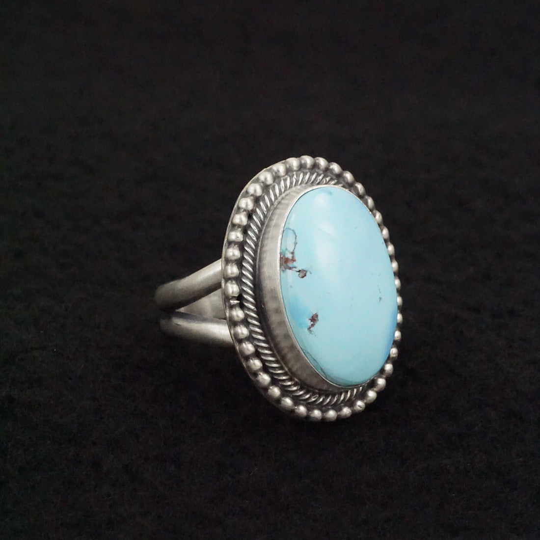 Bobby Johnson Turquoise & Sterling Silver Ring Size 6.5