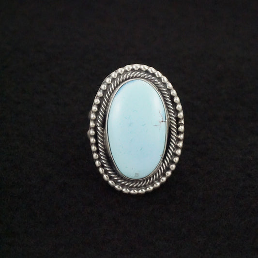 Bobby Johnson Turquoise & Sterling Silver Ring Size 8.5