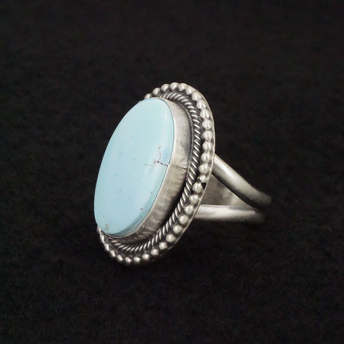 Bobby Johnson Turquoise & Sterling Silver Ring Size 8.5