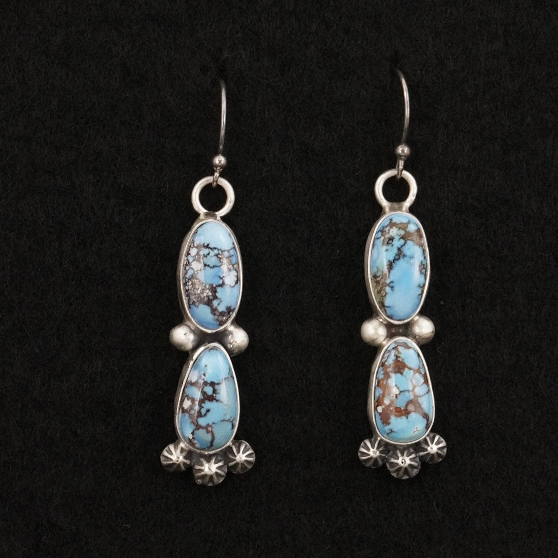 Paul Livingston Turquoise & Sterling Silver Squash Blossom Set