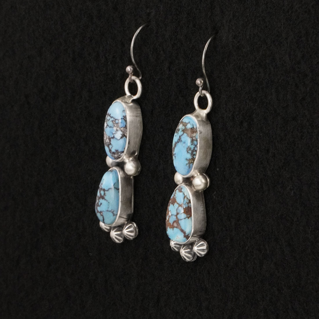 Paul Livingston Turquoise & Sterling Silver Squash Blossom Set