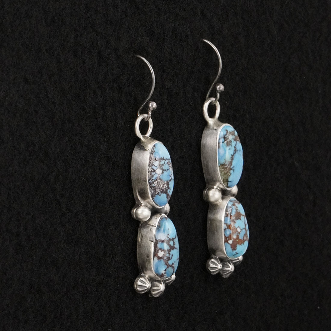 Paul Livingston Turquoise & Sterling Silver Squash Blossom Set