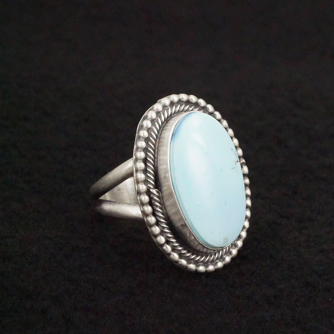 Bobby Johnson Turquoise & Sterling Silver Ring Size 8.5