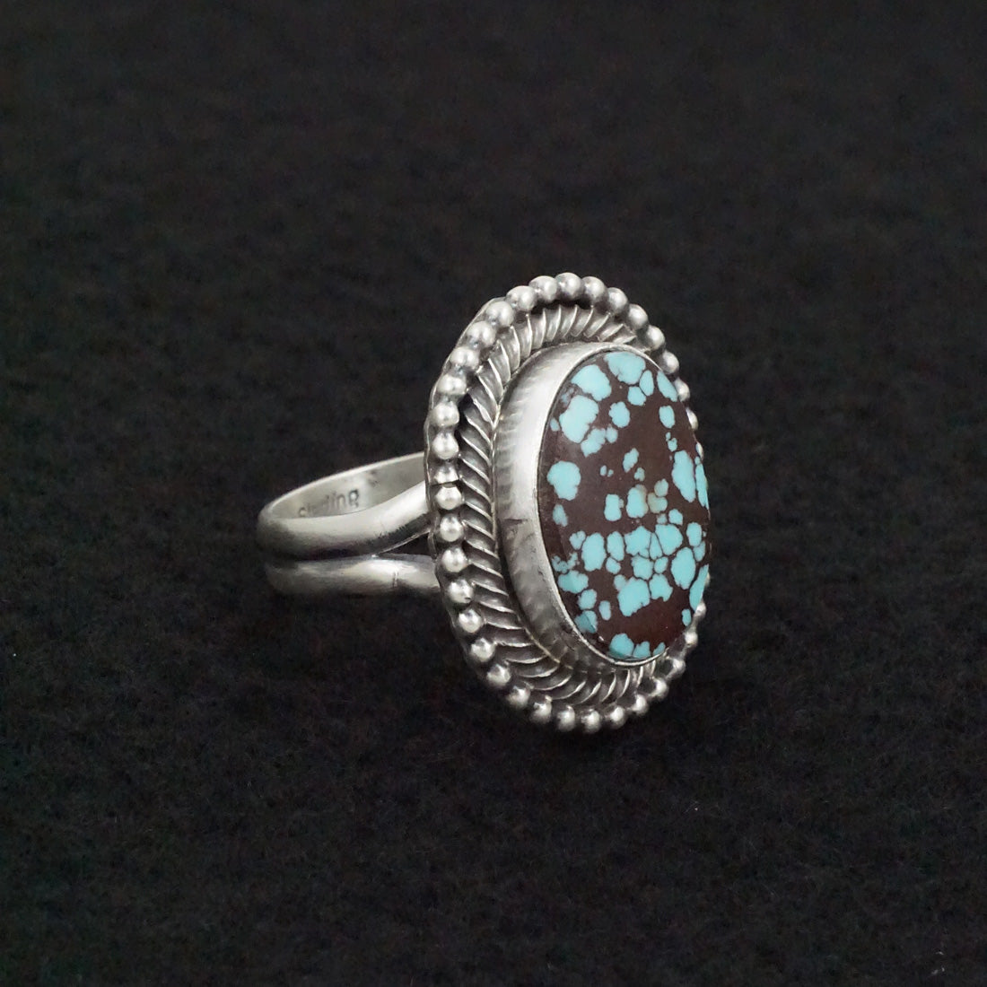 Darrin Livingston Turquoise & Sterling Silver Ring Size 8