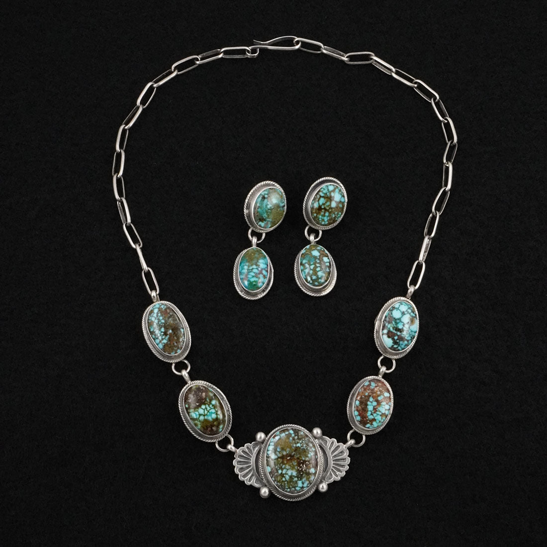Kathleen Livingston Turquoise & Sterling Silver Necklace Set