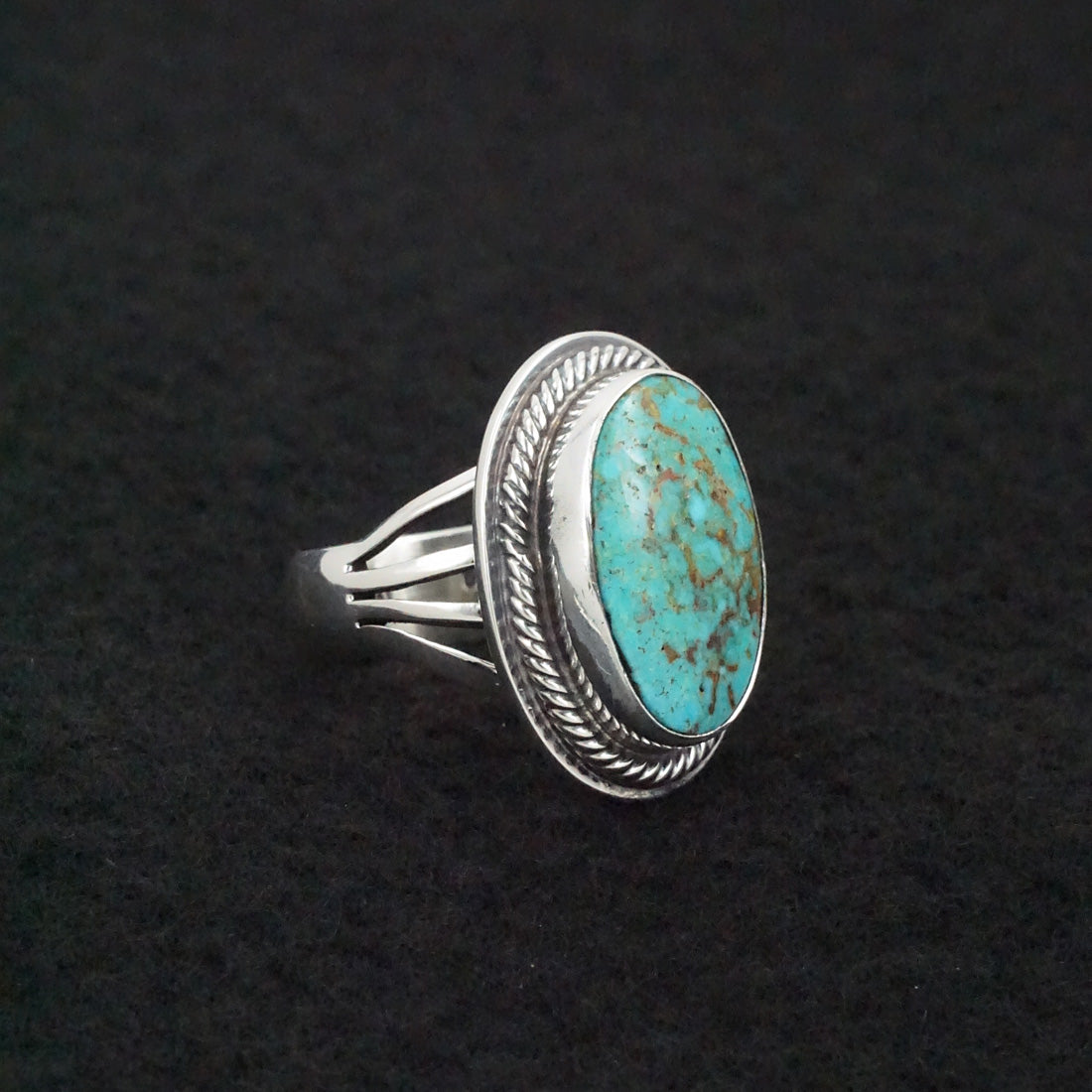 Marita Benally Turquoise & Sterling Silver Ring Size 8