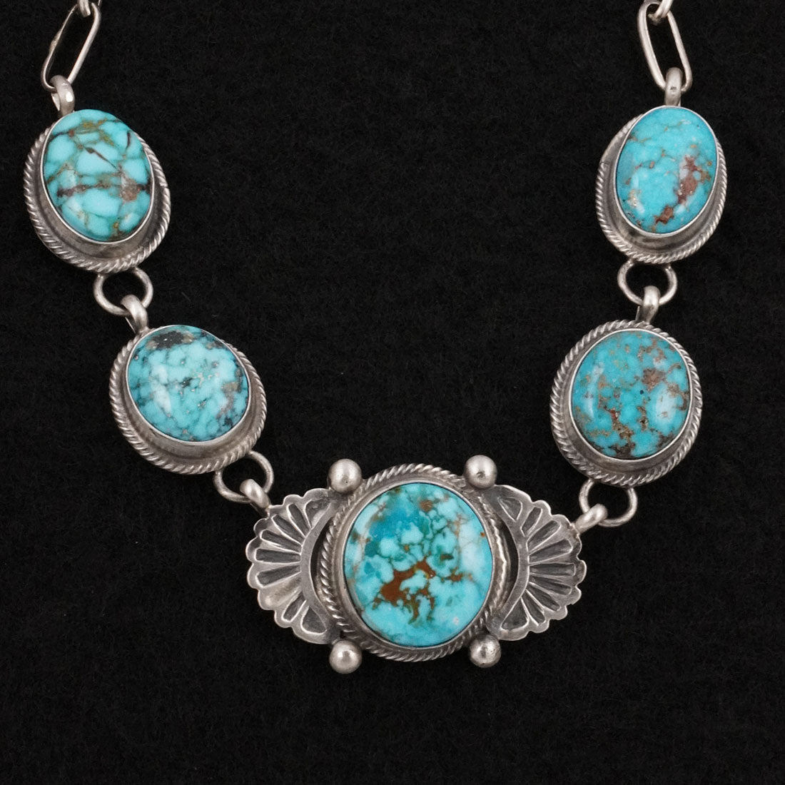Mark Yazzie Turquoise & Sterling Silver Necklace Set
