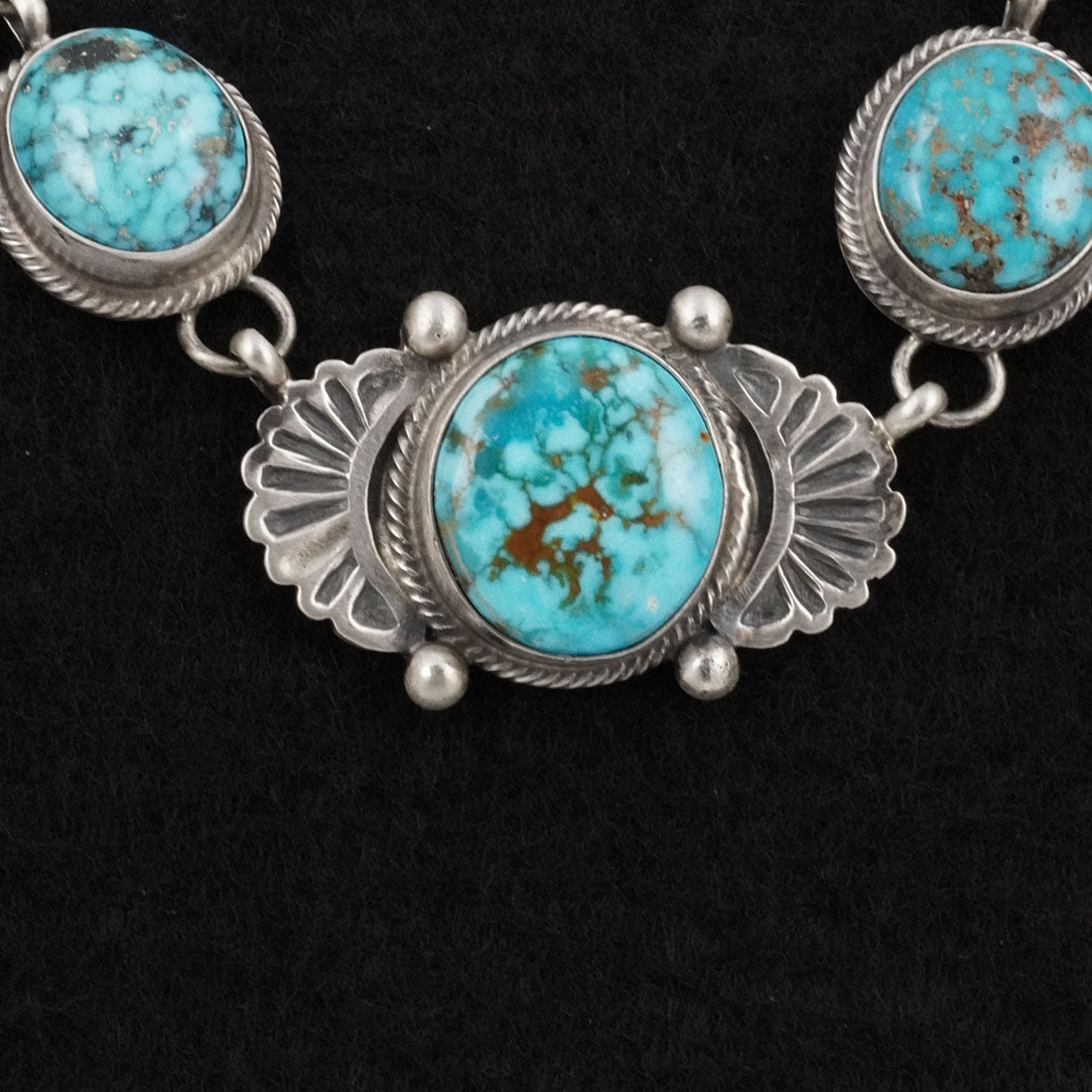 Mark Yazzie Turquoise & Sterling Silver Necklace Set
