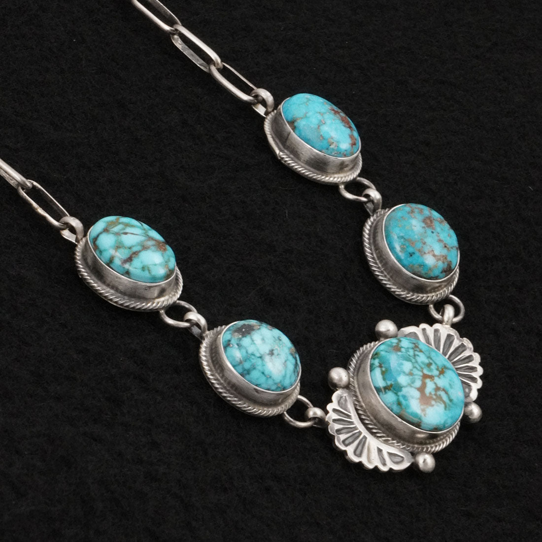 Mark Yazzie Turquoise & Sterling Silver Necklace Set