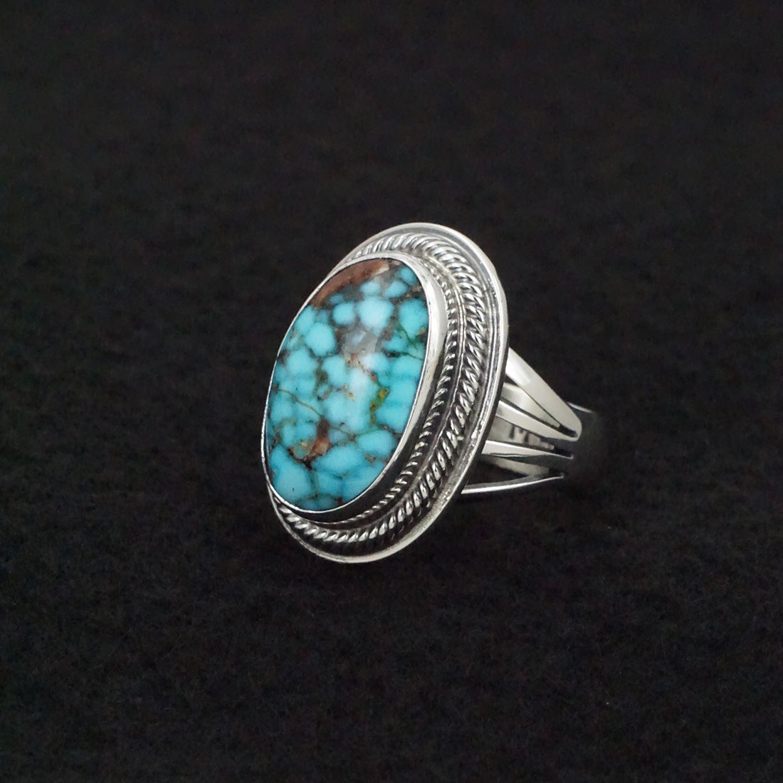 Marita Benally Turquoise & Sterling Silver Ring Size 8