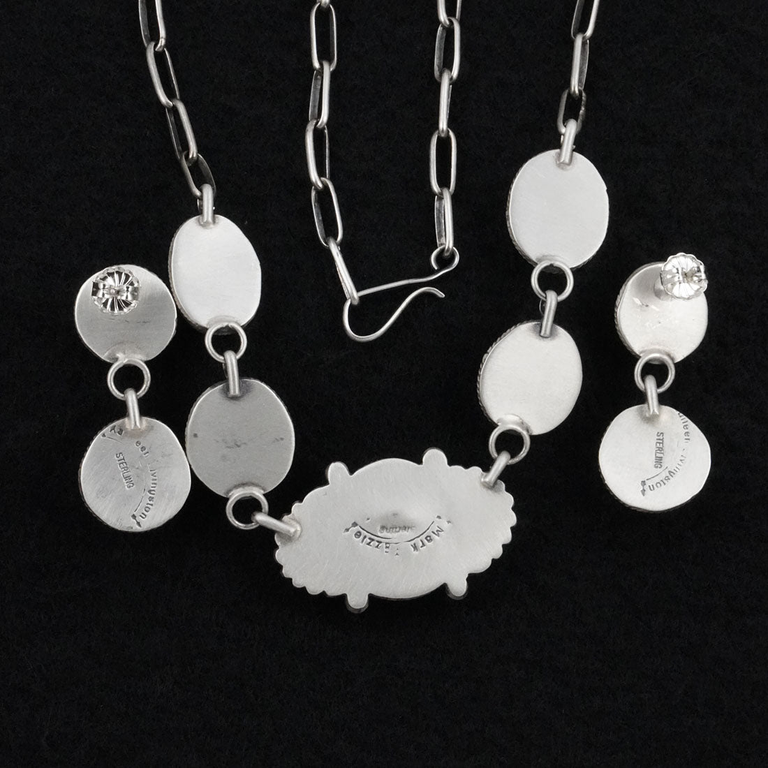 Mark Yazzie Turquoise & Sterling Silver Necklace Set