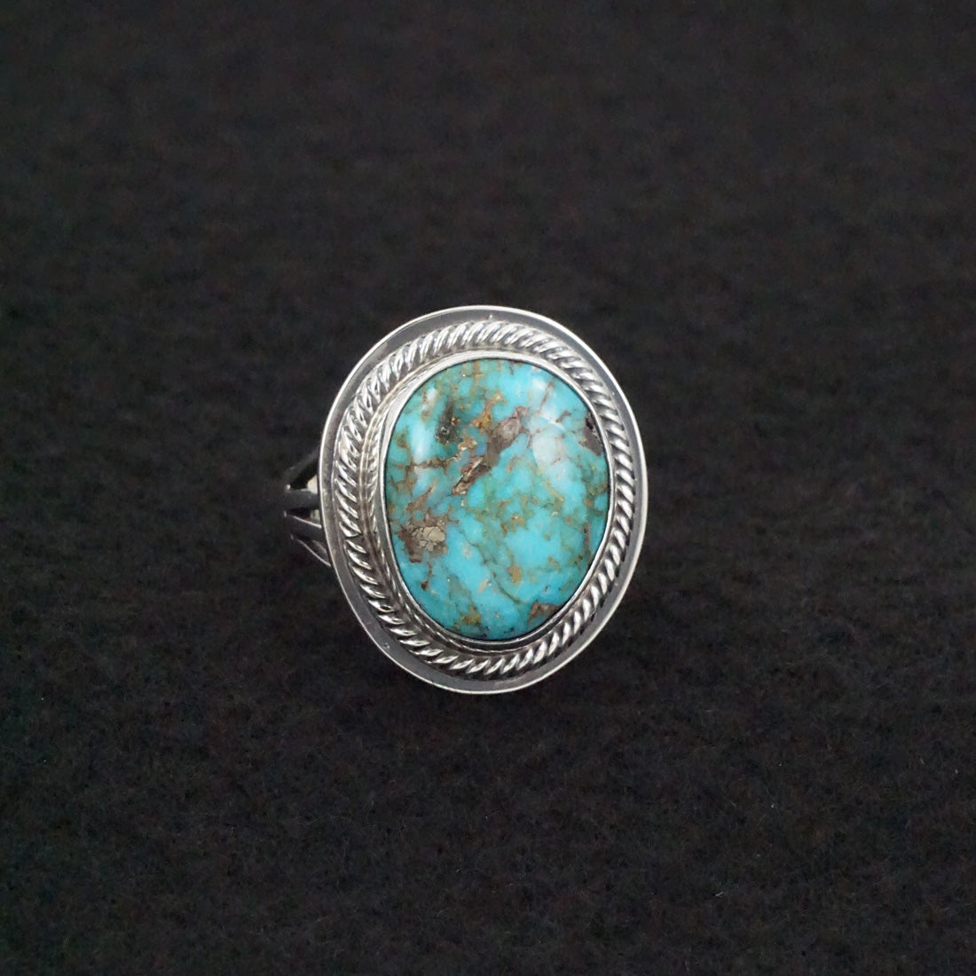 Marita Benally Turquoise & Sterling Silver Ring Size 8