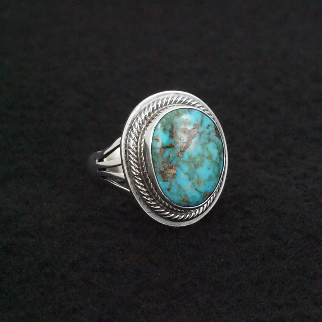 Marita Benally Turquoise & Sterling Silver Ring Size 8