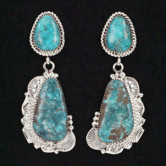 Anthony Brown Turquoise & Sterling Silver Earrings