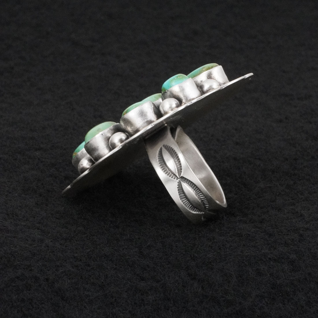Bobby Johnson Turquoise & Sterling Silver Ring Adj.