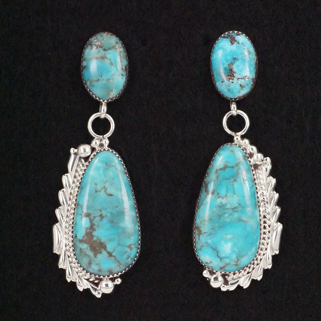 Anthony Brown Turquoise & Sterling Silver Earrings