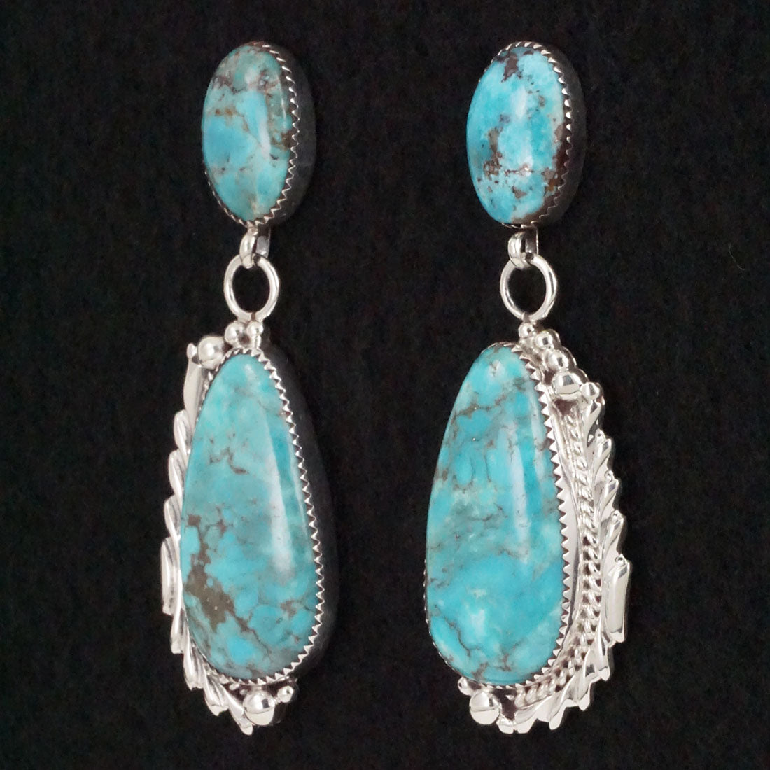 Anthony Brown Turquoise & Sterling Silver Earrings