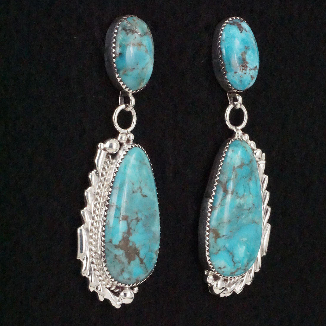 Anthony Brown Turquoise & Sterling Silver Earrings