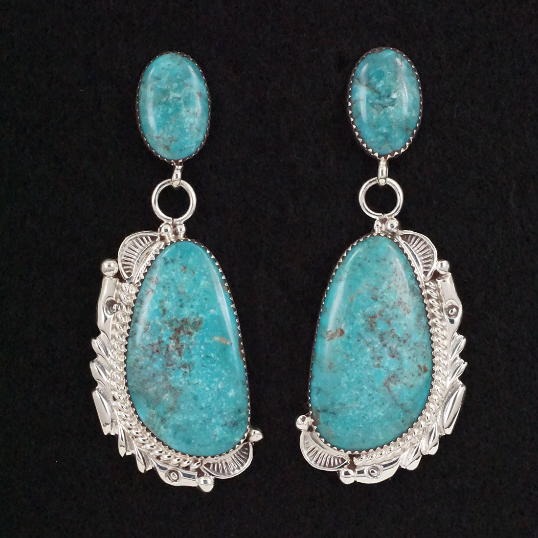 Anthony Brown Turquoise & Sterling Silver Earrings