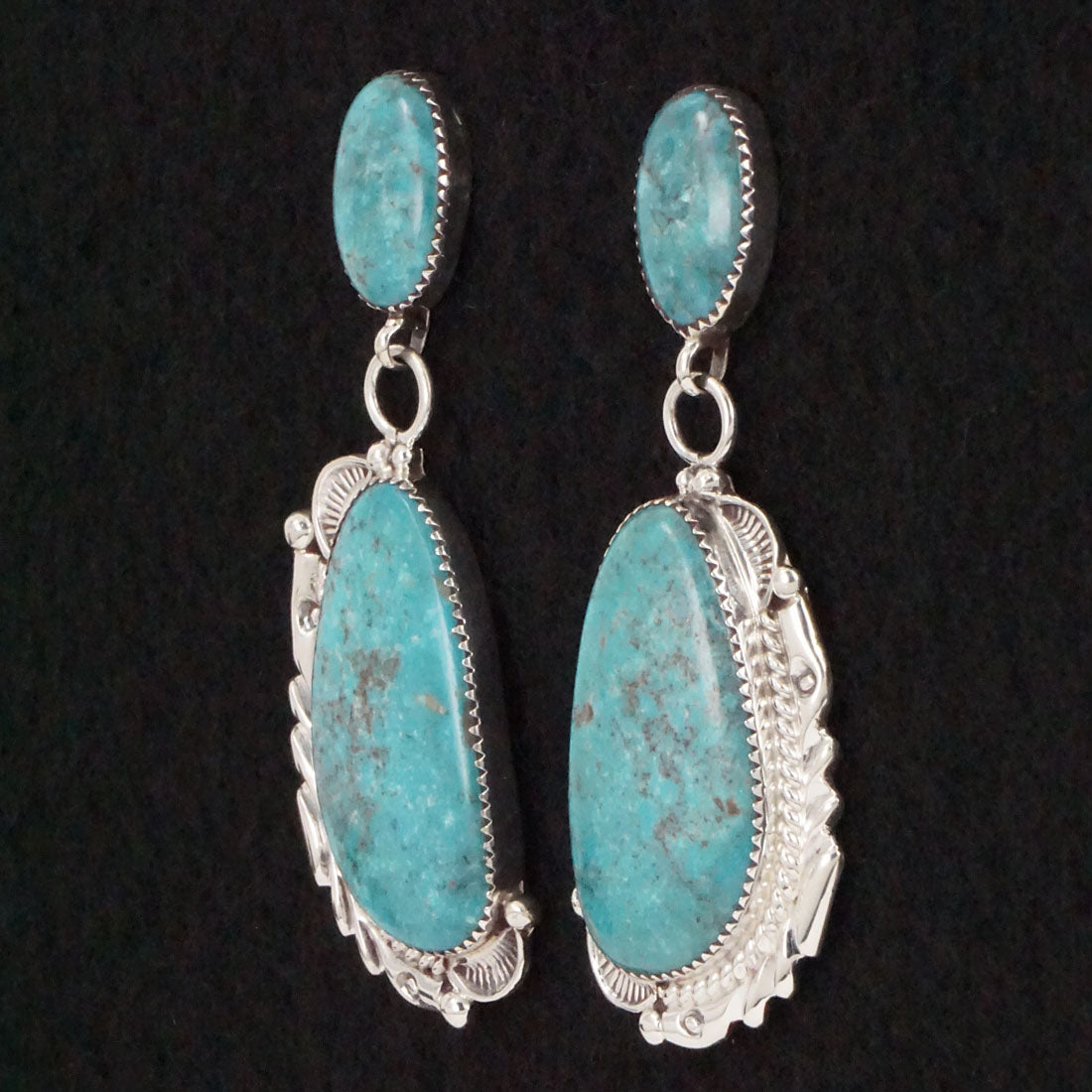 Anthony Brown Turquoise & Sterling Silver Earrings