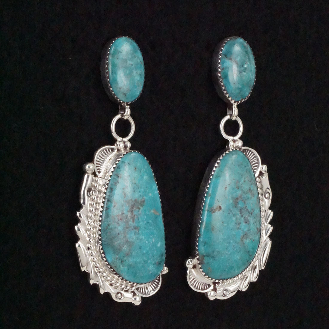 Anthony Brown Turquoise & Sterling Silver Earrings