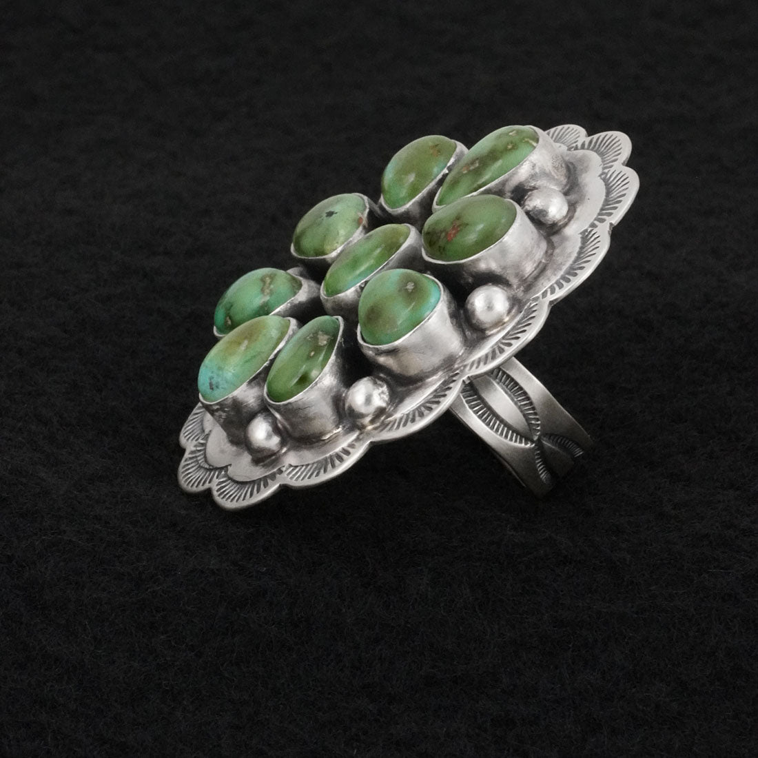 Bobby Johnson Turquoise & Sterling Silver Ring Adj.
