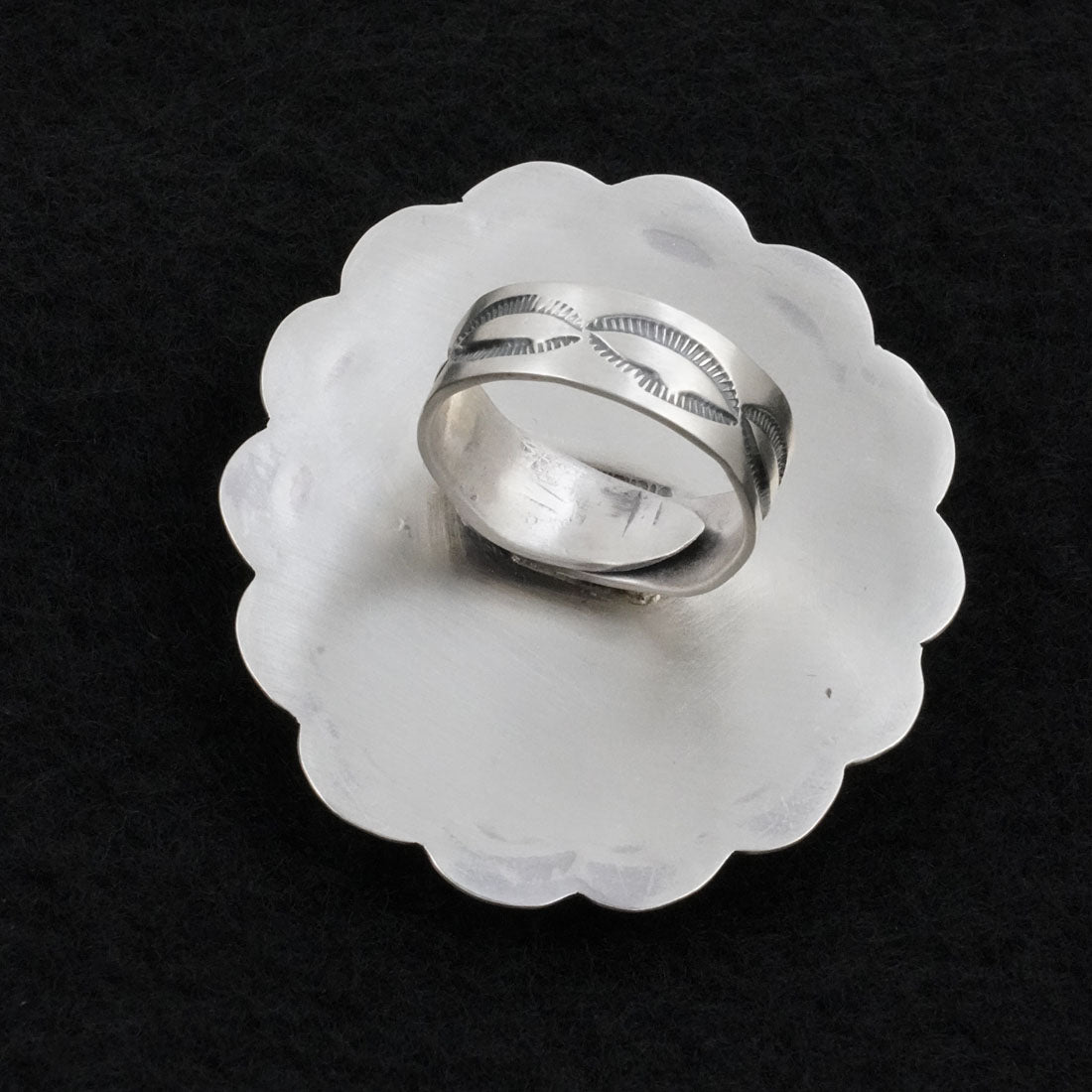 Bobby Johnson Turquoise & Sterling Silver Ring Adj.