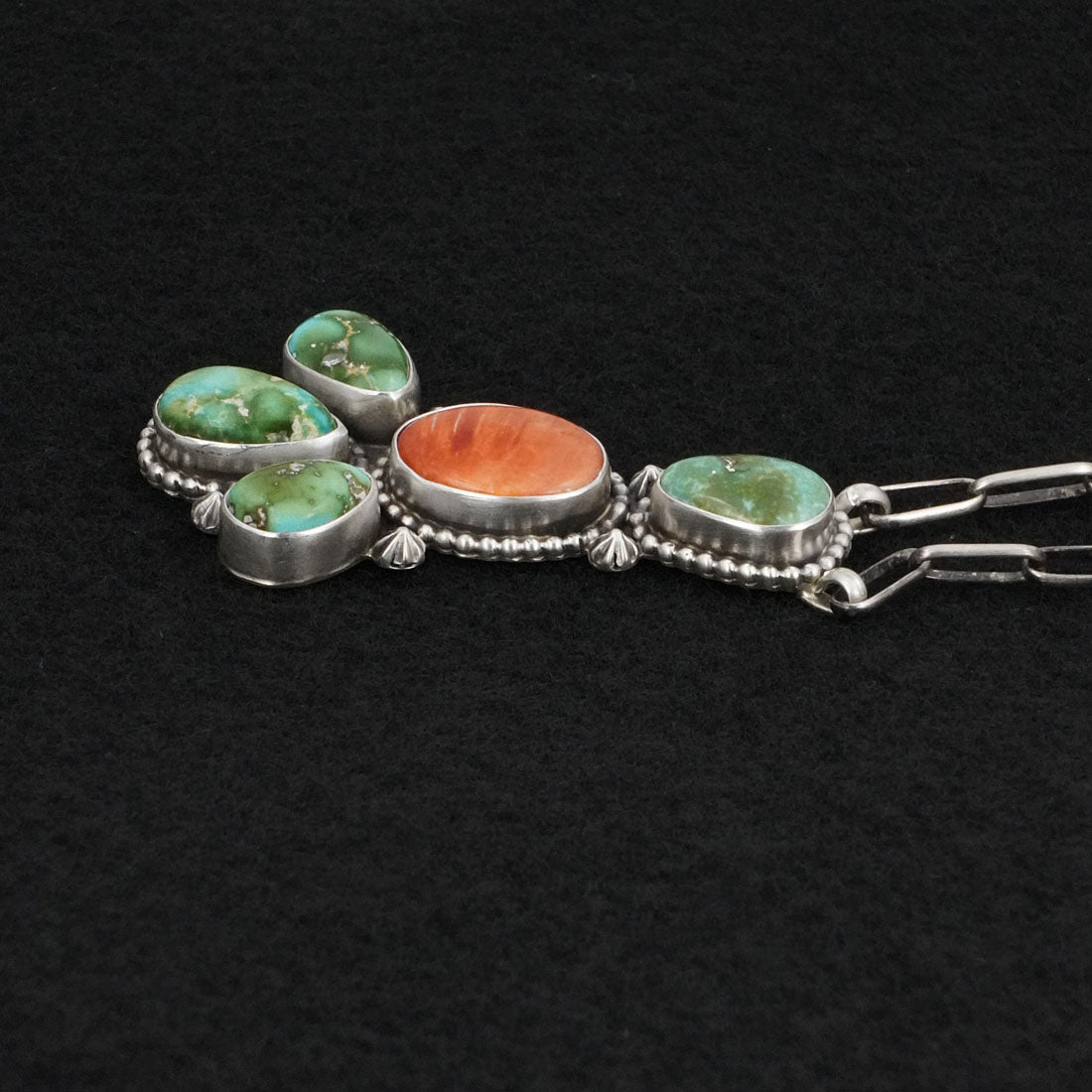 Randy Billy Turquoise, Spiny Oyster & Sterling Silver Necklace