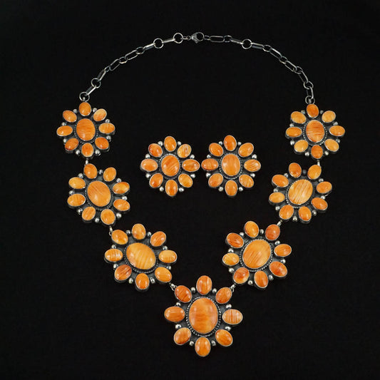 Darrin Livingston Spiny Oyster & Sterling Silver Necklace Set