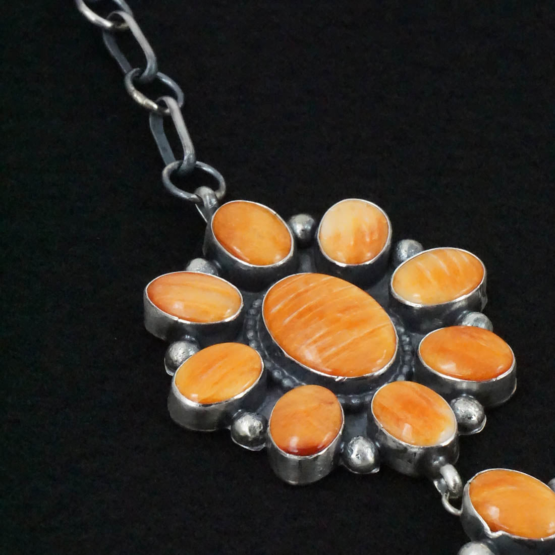 Darrin Livingston Spiny Oyster & Sterling Silver Necklace Set