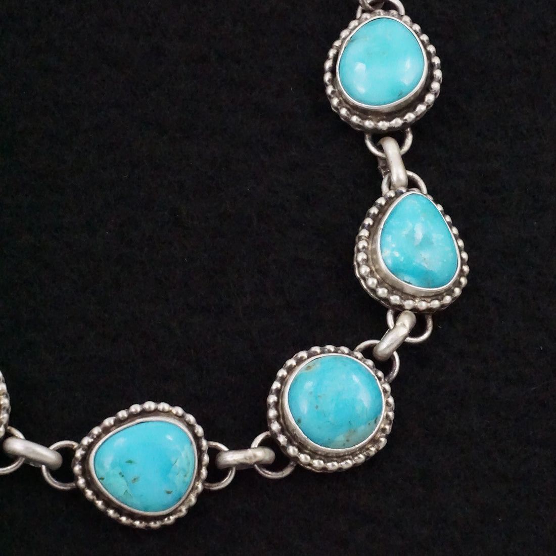 Kathleen Livingston Turquoise & Sterling Silver Link Bracelet