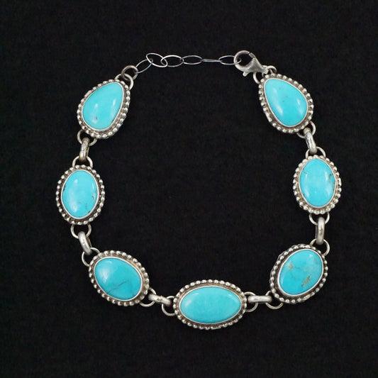 Kathleen Livingston Turquoise & Sterling Silver Link Bracelet