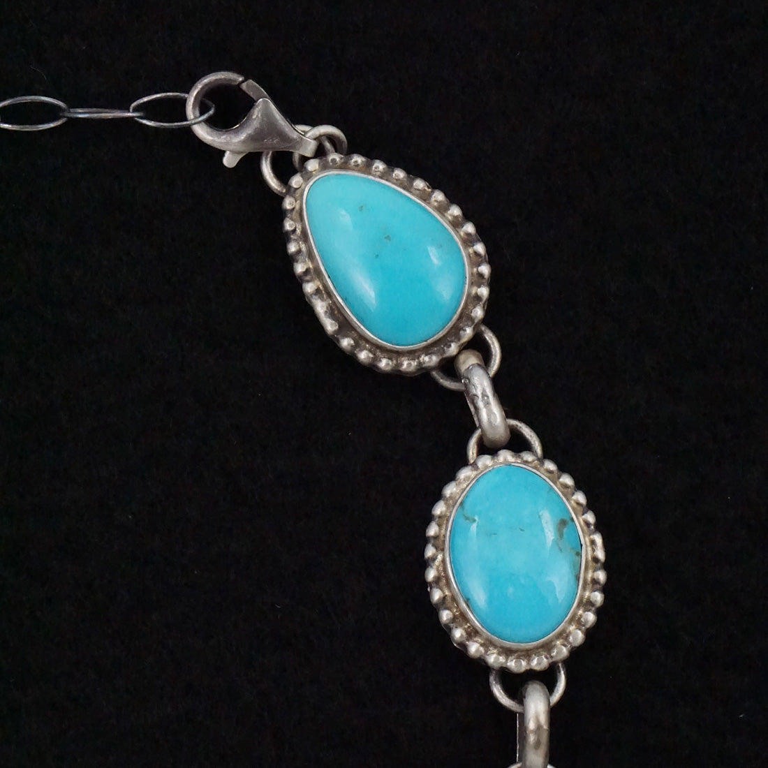 Kathleen Livingston Turquoise & Sterling Silver Link Bracelet