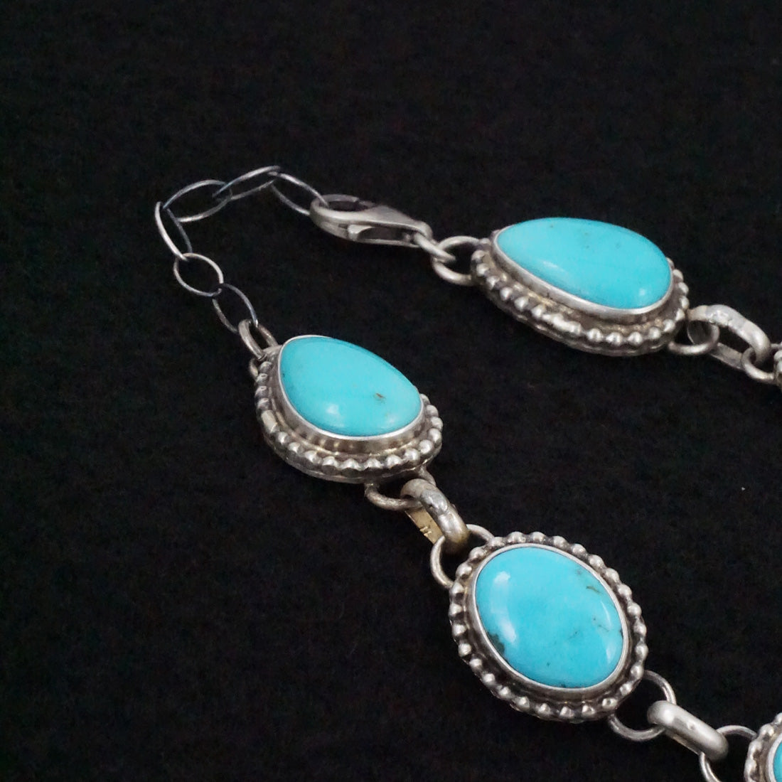 Kathleen Livingston Turquoise & Sterling Silver Link Bracelet