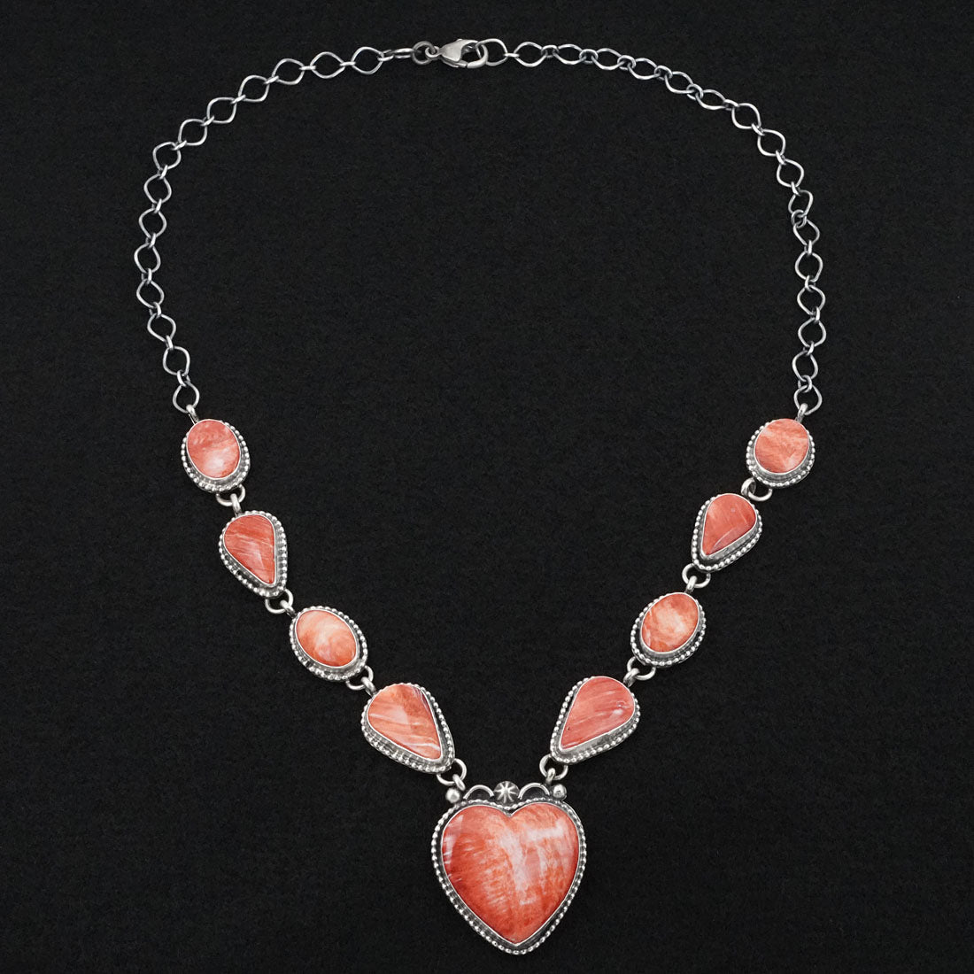 Bobby Johnson Spiny Oyster & Sterling Silver Necklace