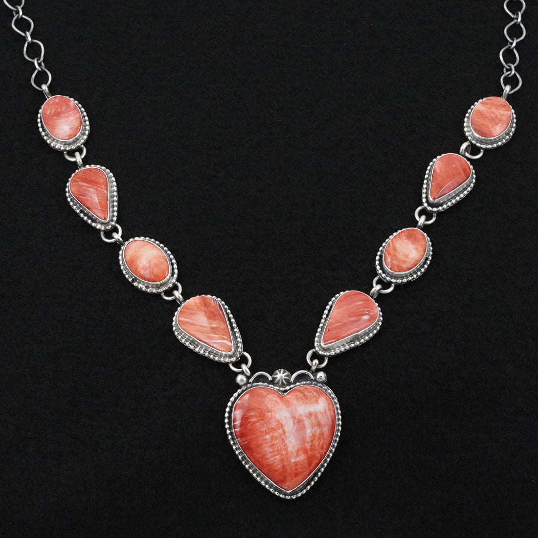 Bobby Johnson Spiny Oyster & Sterling Silver Necklace