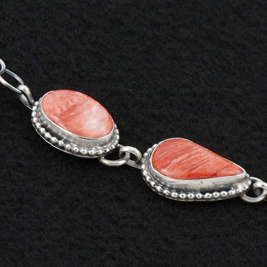 Bobby Johnson Spiny Oyster & Sterling Silver Necklace