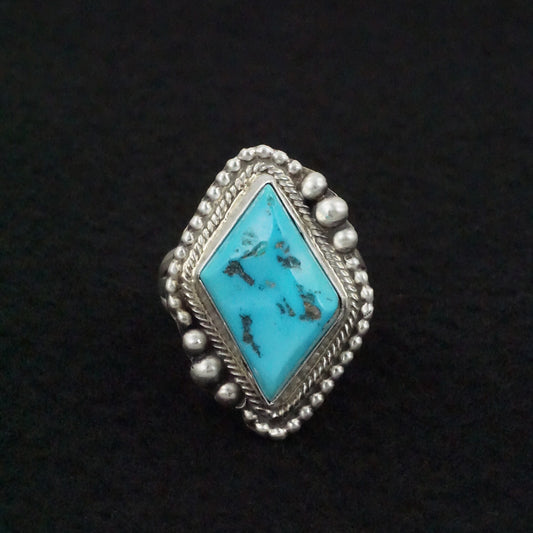 Kathleen Livingston Turquoise & Sterling Silver Ring Size 7.5